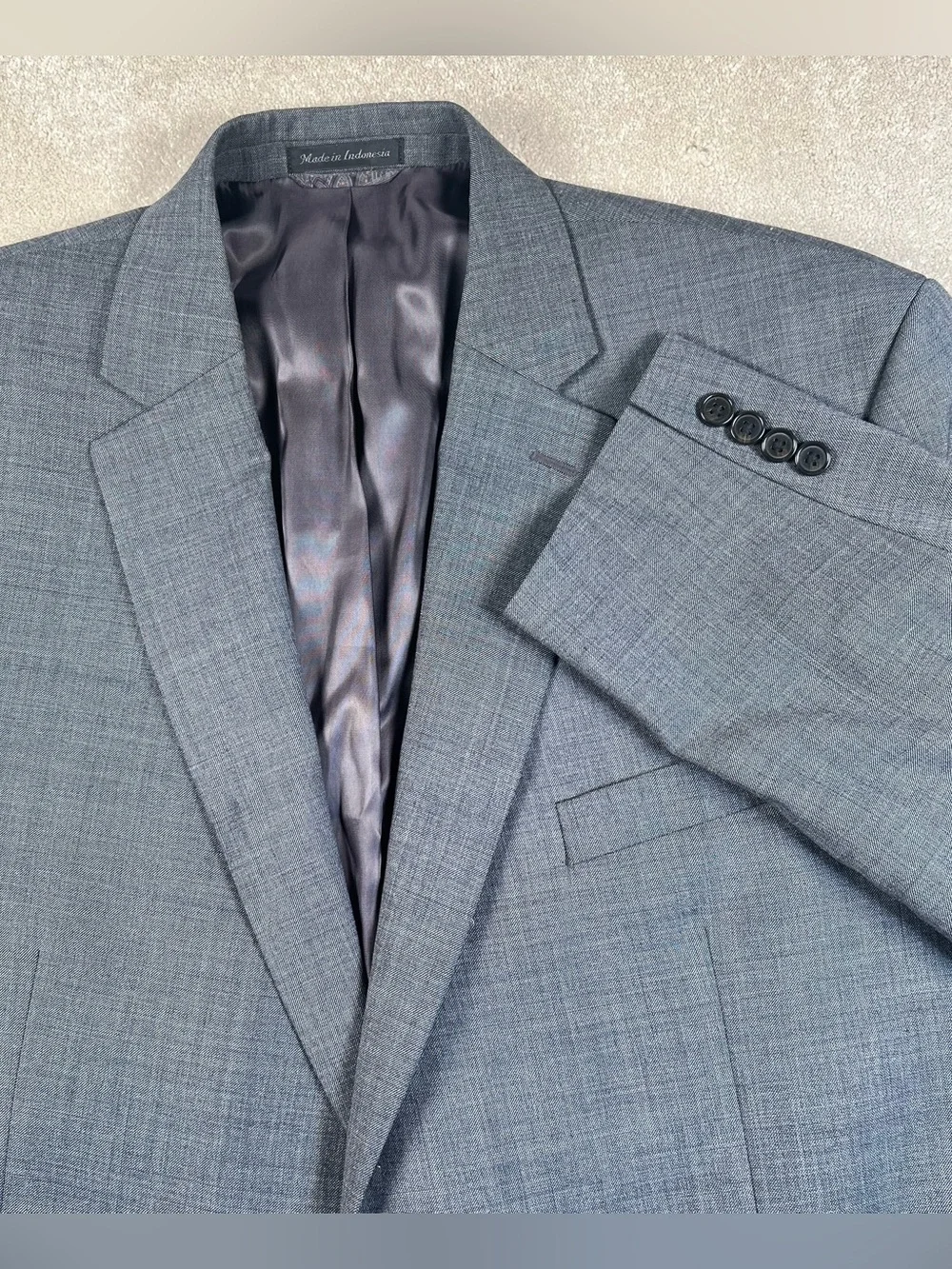 Lauren Ralph Lauren Gray Sport Coat Blazer Jacket 2 Button 100% Wool Men's 46R